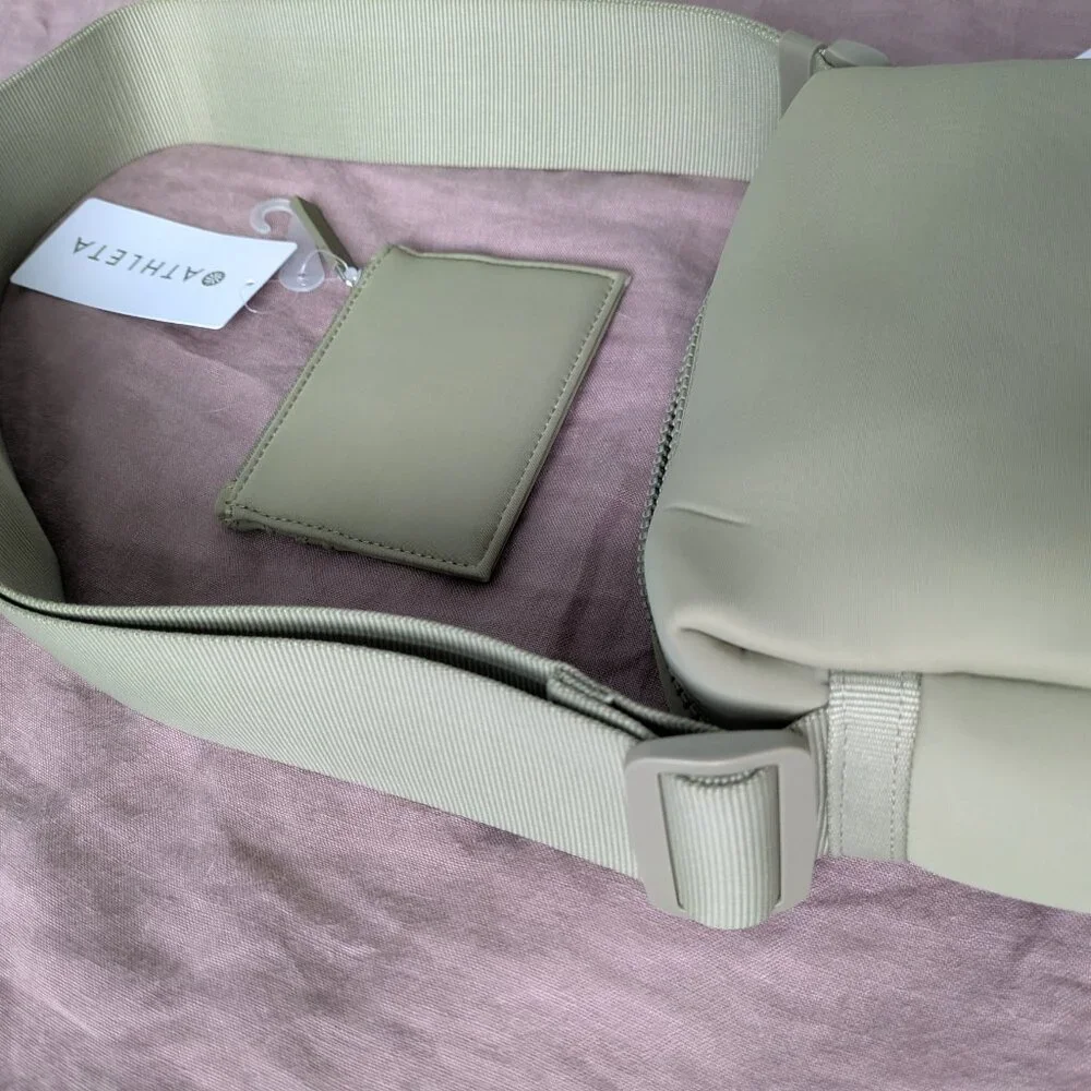 Athleta Diem Crossbody Bag / Purse & Wallet DUO in Olive Green (Two Items) NWT